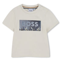 Thumbnail for BOSS Playera para bebe Color beige, logo con edificios