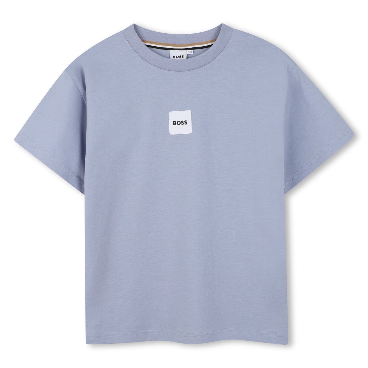 BOSS Playera para niño y teen color azul, pequeño logo al frente