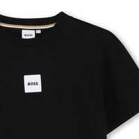 Thumbnail for BOSS Playera para niño y teen color negro, pequeño logo al frente