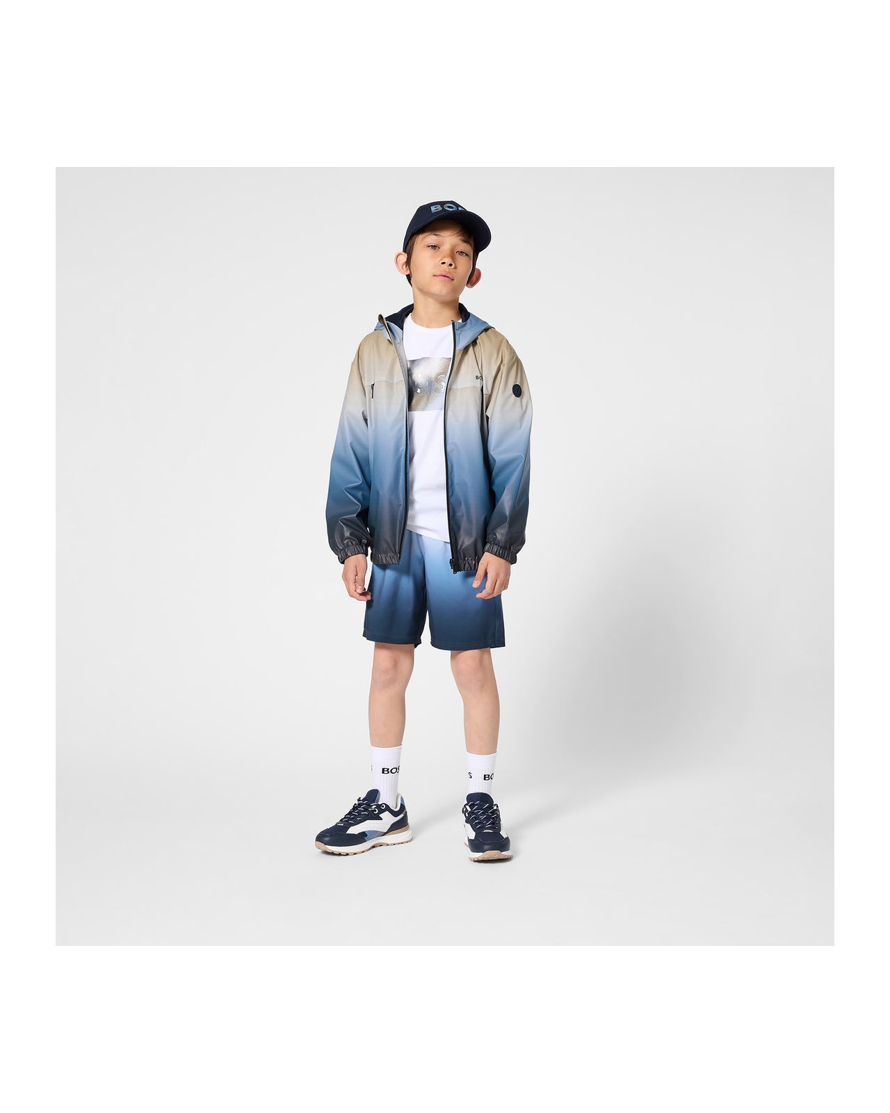 BOSS Traje de baño para niño y Teen ajustable azul degradado