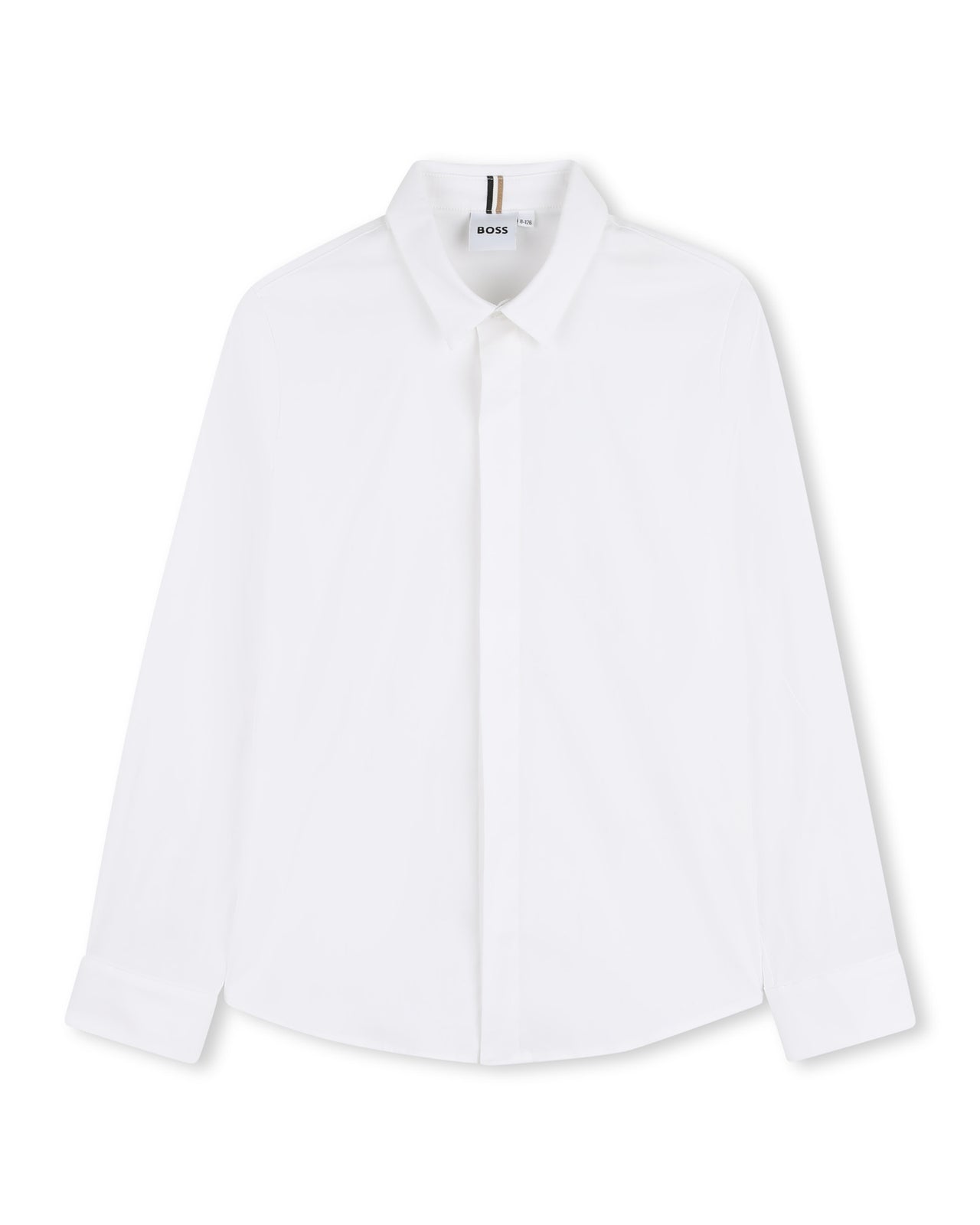 BOSS camisa de vestir para niño y teen blanca botones ocultos