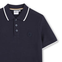 Thumbnail for BOSS Playera polo para niño y teen, detalles en manga y cuello new logo al tono