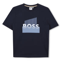Thumbnail for BOSS Playera para niño y teen color marino, gran estampado al frente