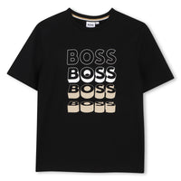 Thumbnail for BOSS Playera para niño y teen color negro, multilogo