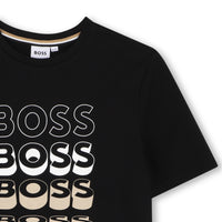 Thumbnail for BOSS Playera para niño y teen color negro, multilogo