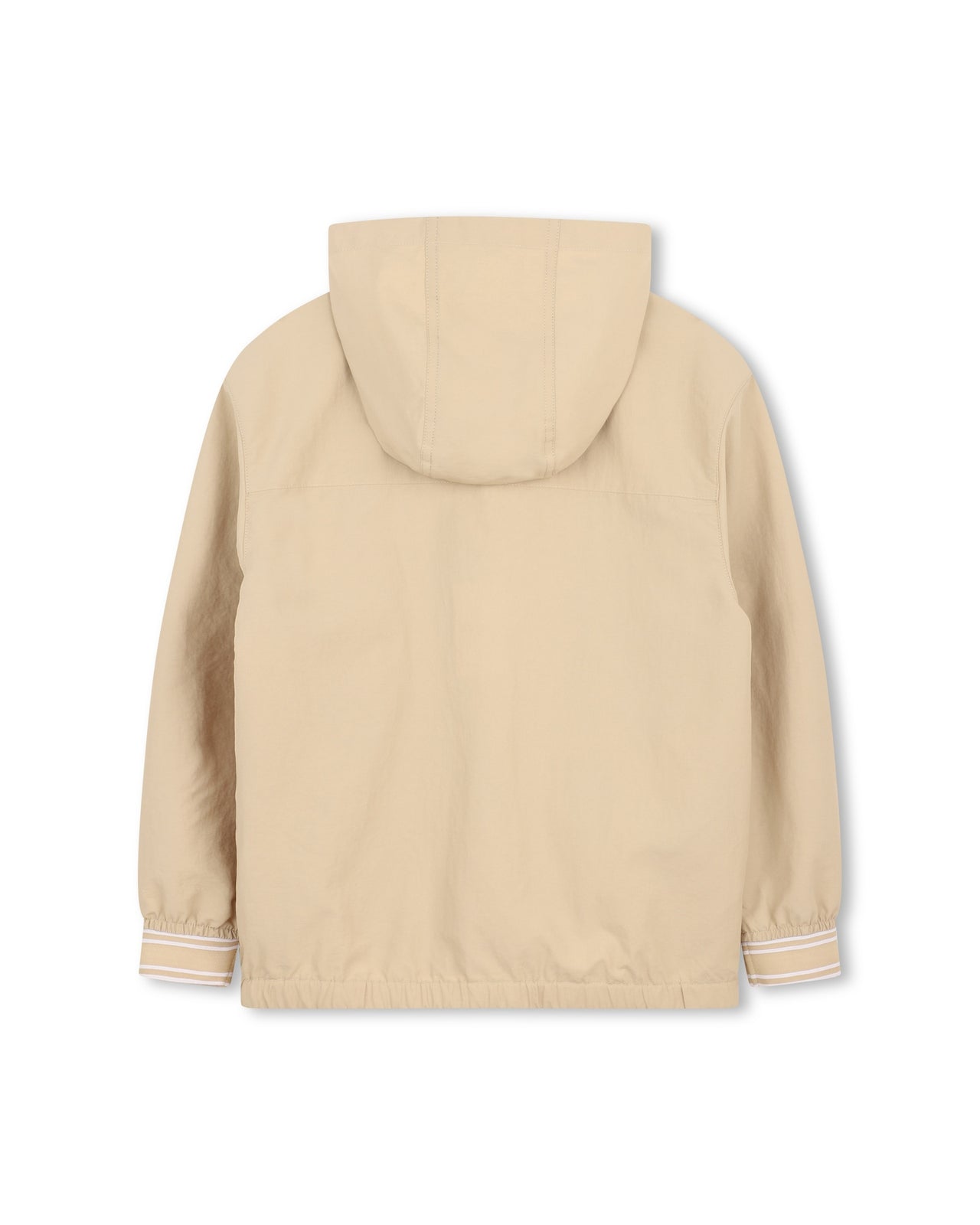 BOSS chamarra para niño y teen, tipo cazadora, con capucha y cierre, beige
