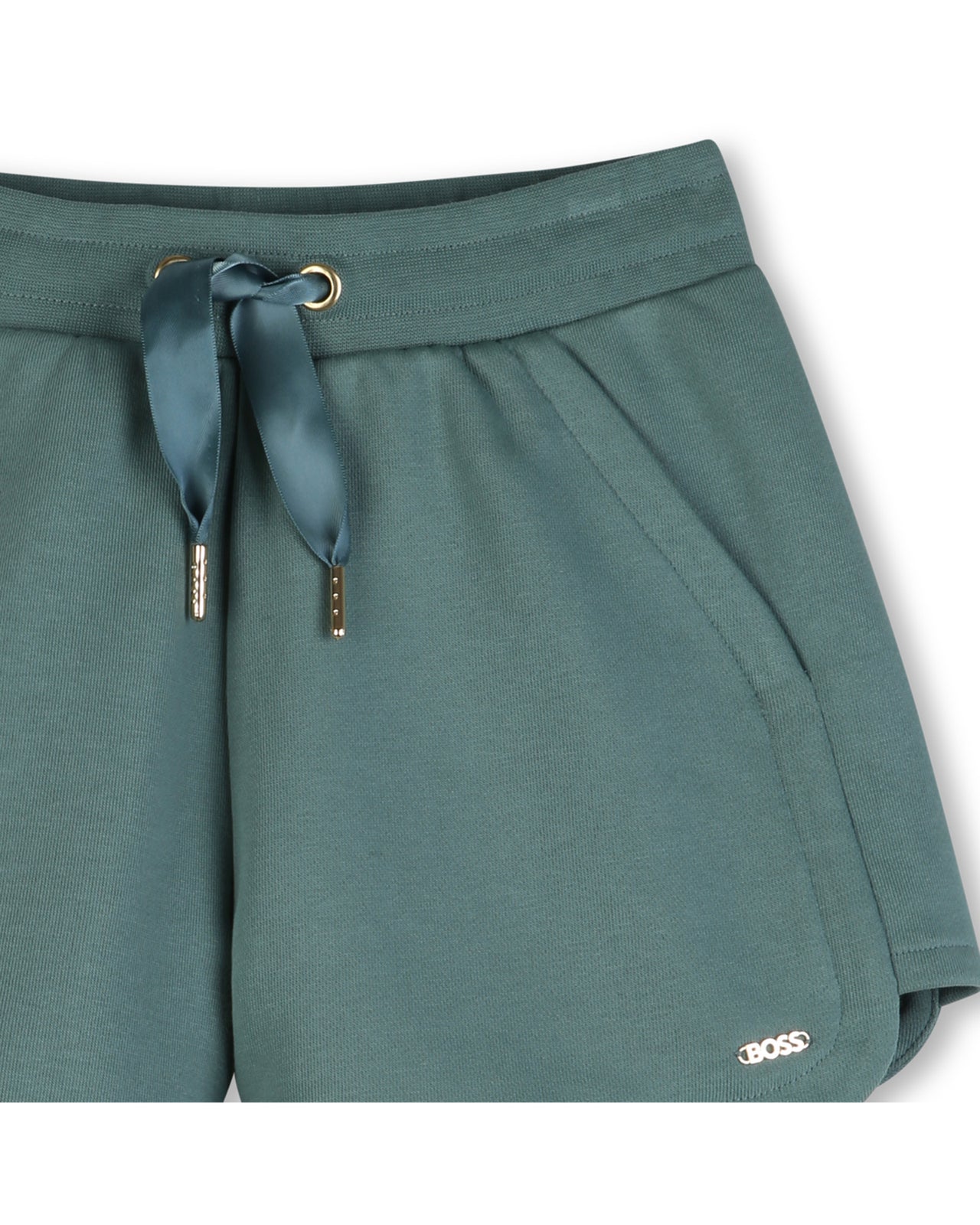 BOSS Set de Sudadera con short para niña y teen color verde