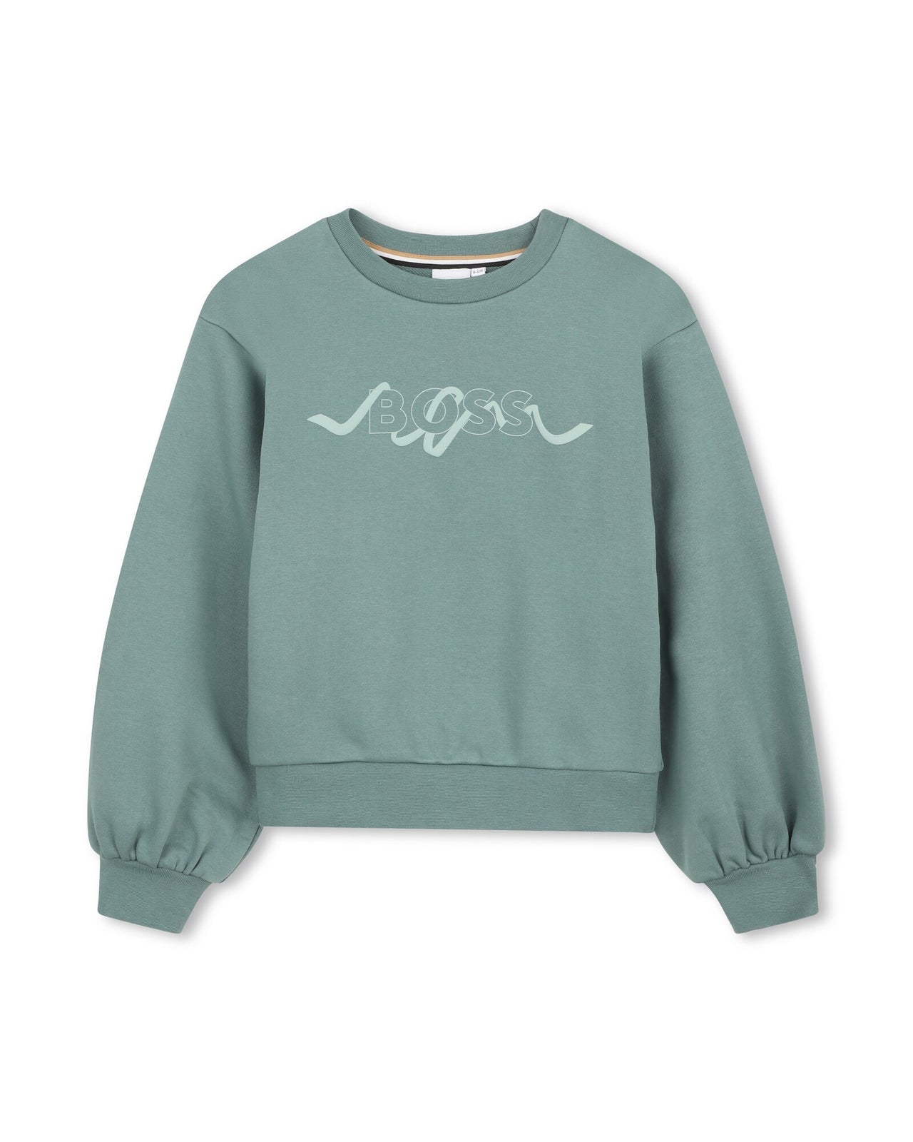 BOSS Set de Sudadera con short para niña y teen color verde