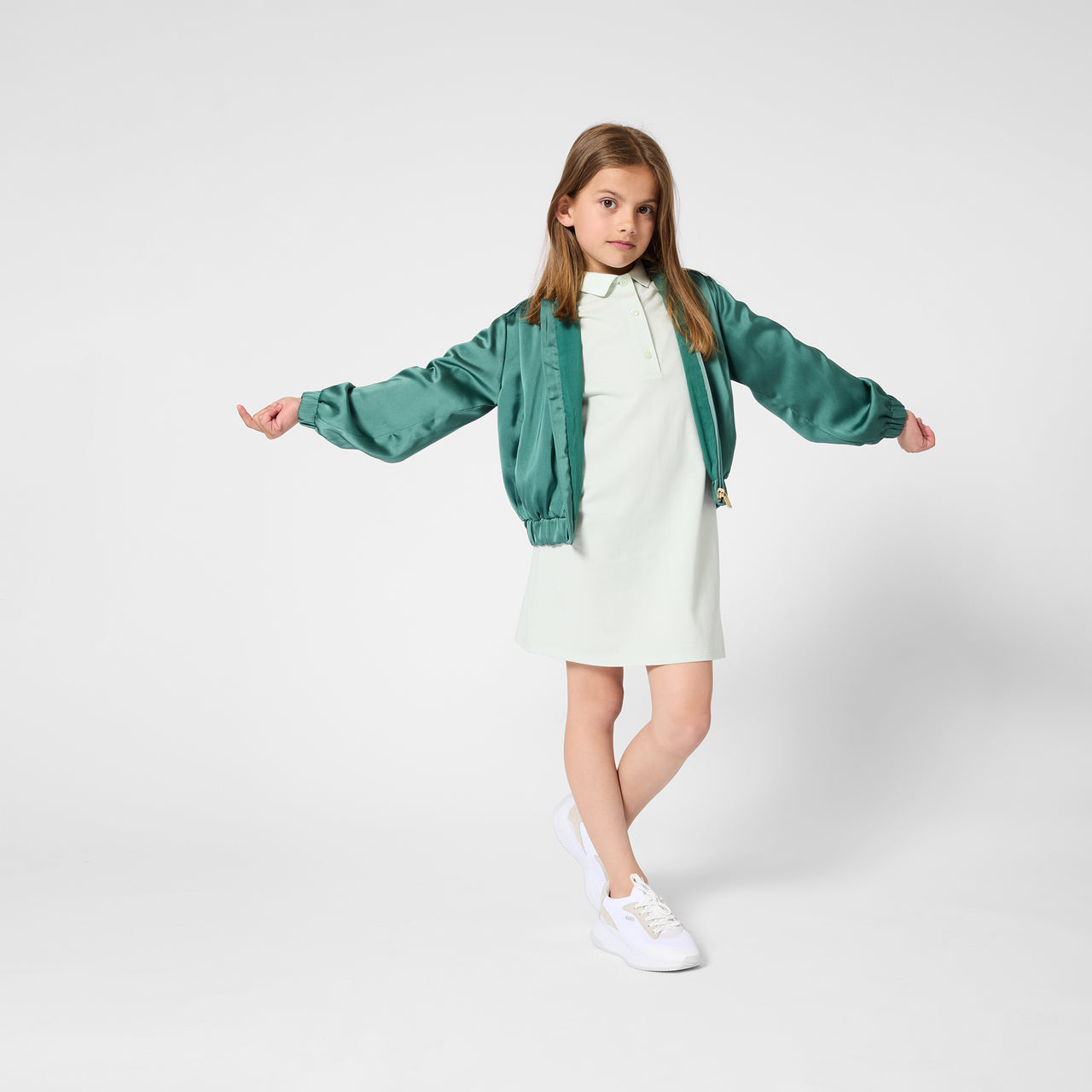 BOSS Set de pants para niña verde satin pequeño logo