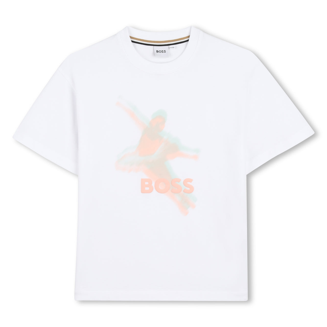 BOSS Playera para niña y teen Color rosa, estampado al frente en color rosa con logo