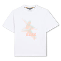 Thumbnail for BOSS Playera para niña y teen Color rosa, estampado al frente en color rosa con logo