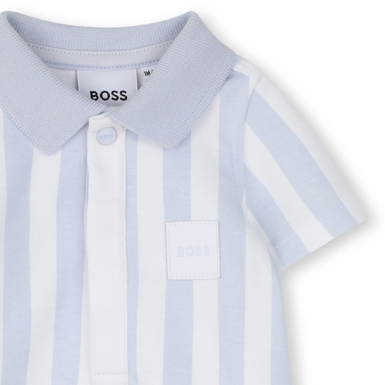 BOSS Pañelero exterior para bebe rayas azul cielo y blanco