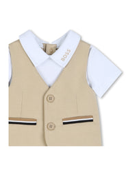 Thumbnail for BOSS Traje tipo overall elegante para bebe con polo