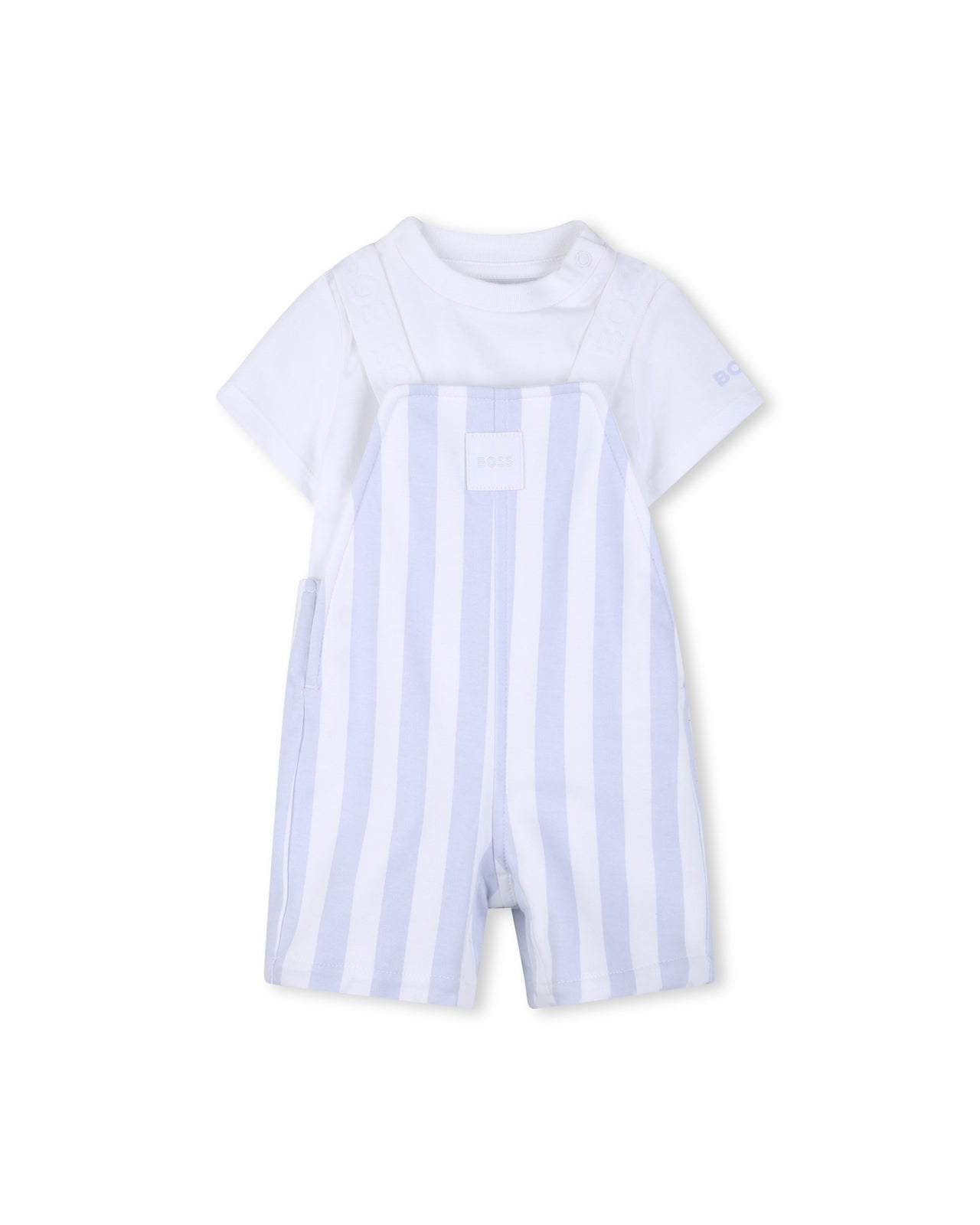 BOSS Set de overall y polo en rayas para bebe