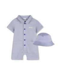 Thumbnail for BOSS Pañalero exterior para bebe con gorro color azul