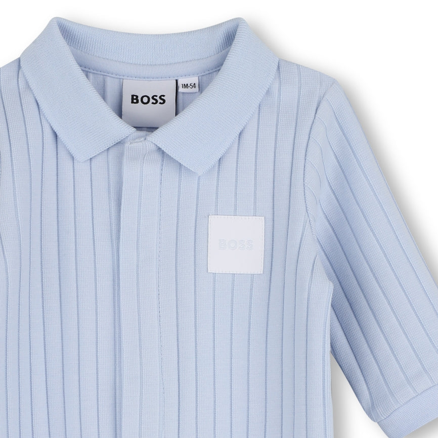 BOSS Set de mameluco con gorrito y babero apar bebe azul cielo