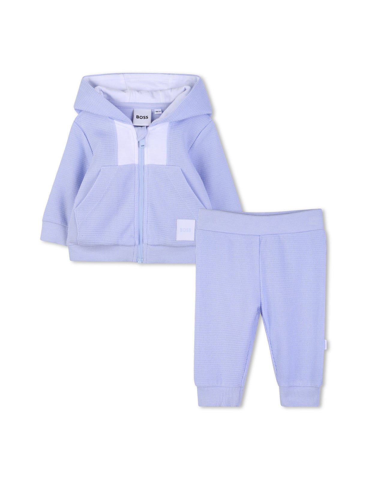 BOSS Set de pants con playera para bebe azul cielo con capucha