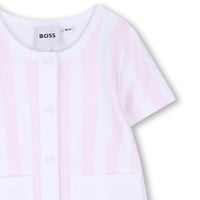 Thumbnail for BOSS Pañelero exterior para bebe niña rayas rosa y blanco