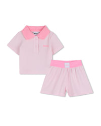 Thumbnail for Boss Set de polo y short para bebe niña rosa