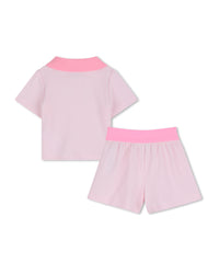 Thumbnail for Boss Set de polo y short para bebe niña rosa