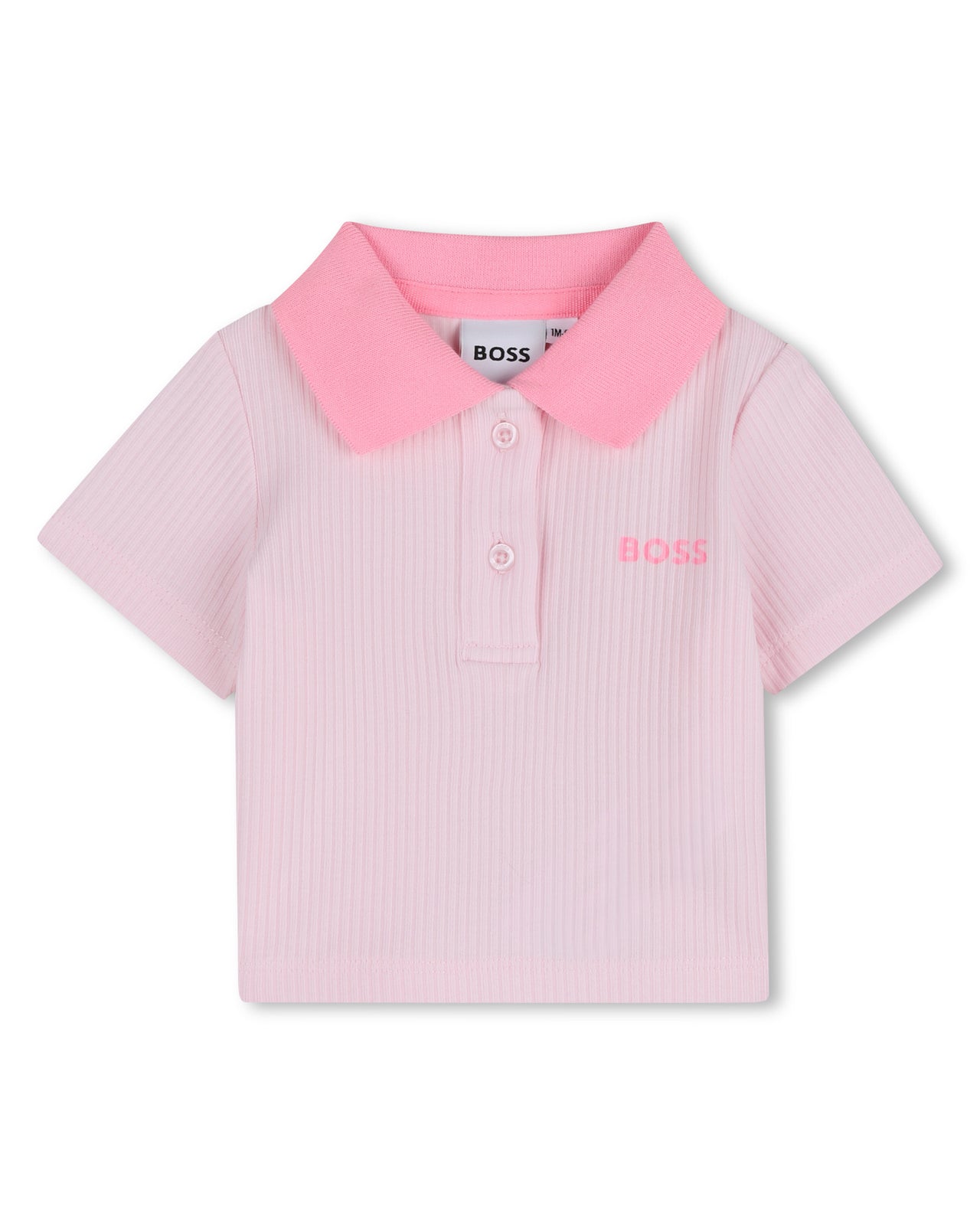 Boss Set de polo y short para bebe niña rosa