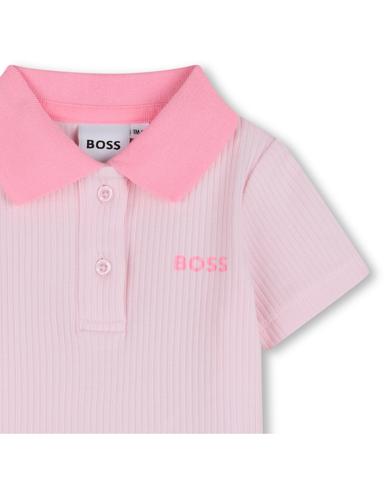Boss Set de polo y short para bebe niña rosa
