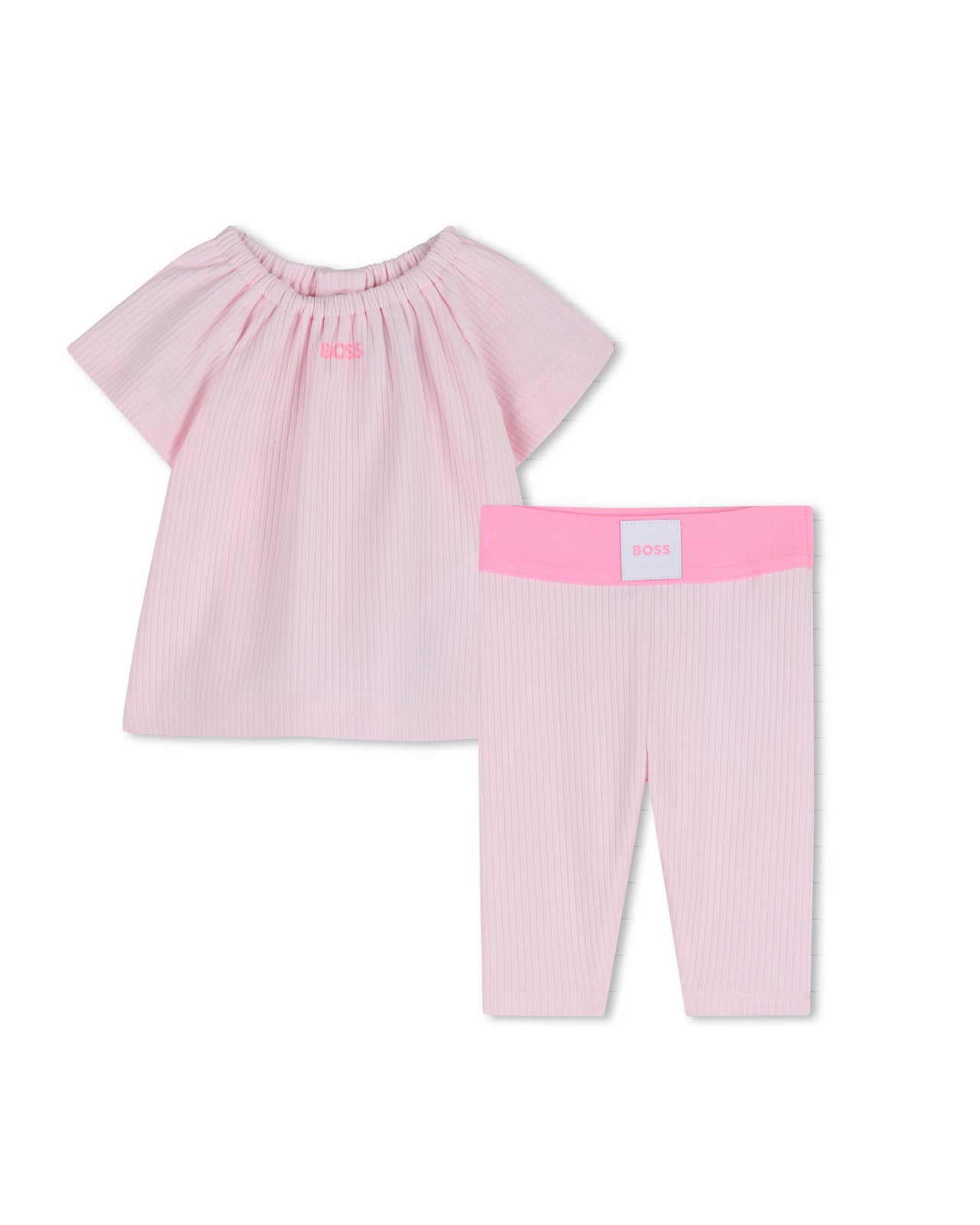 BOSS Set de vestido y leggins para bebe 2 tonos de rosa
