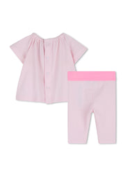 Thumbnail for BOSS Set de vestido y leggins para bebe 2 tonos de rosa