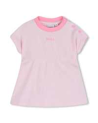 Thumbnail for BOSS vestido para bebé, color rosa en dos tonos con pequeño logo y calzoncito
