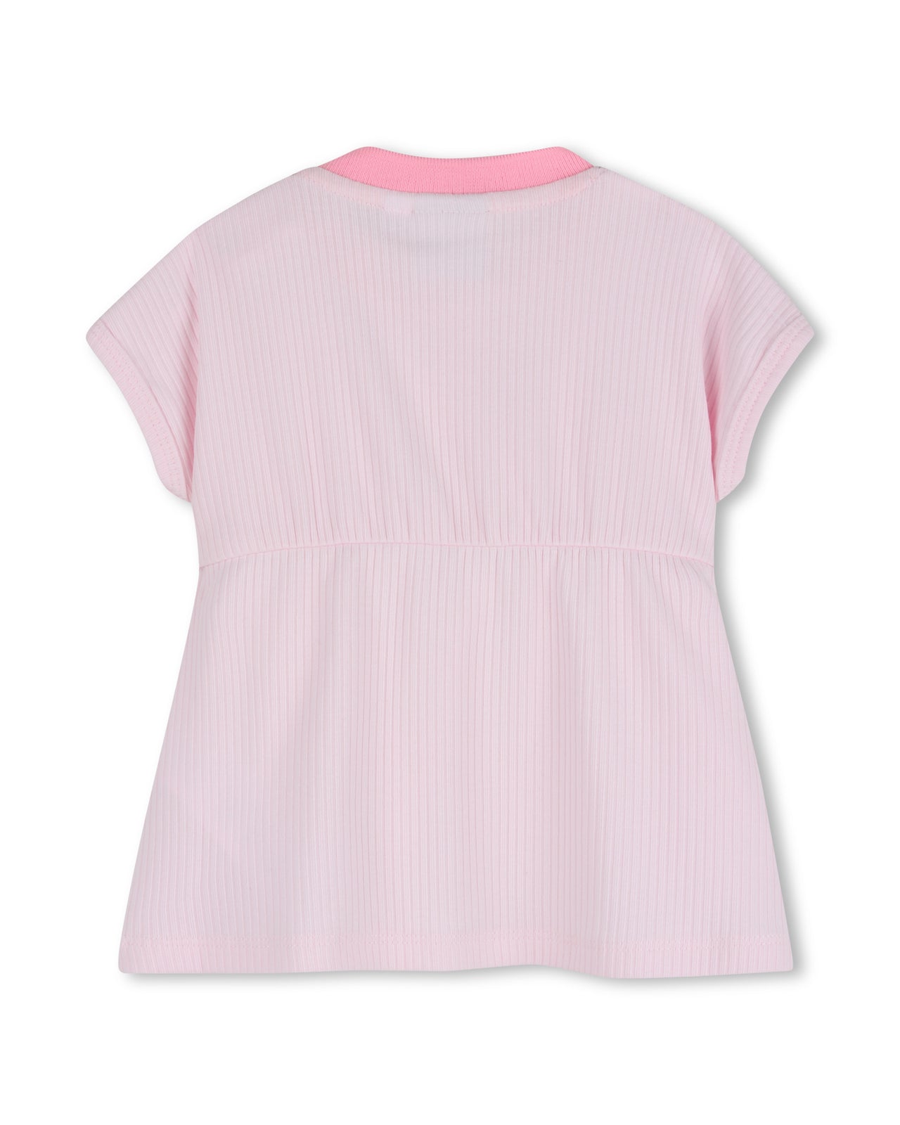 BOSS vestido para bebé, color rosa en dos tonos con pequeño logo y calzoncito