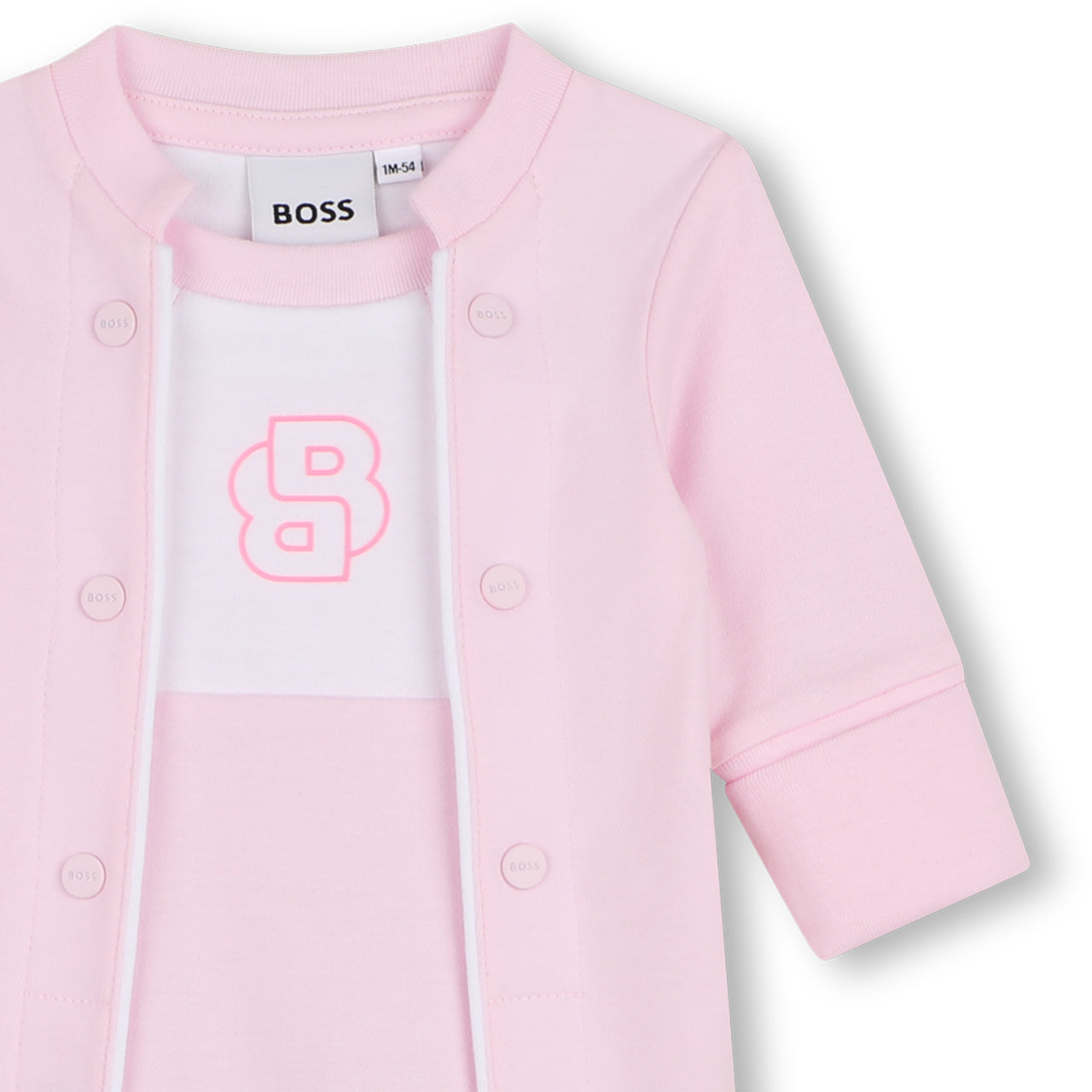 BOSS Mameluco con botones para bebe niña rosa new logo