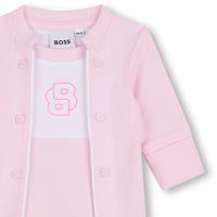 Thumbnail for BOSS Mameluco con botones para bebe niña rosa new logo