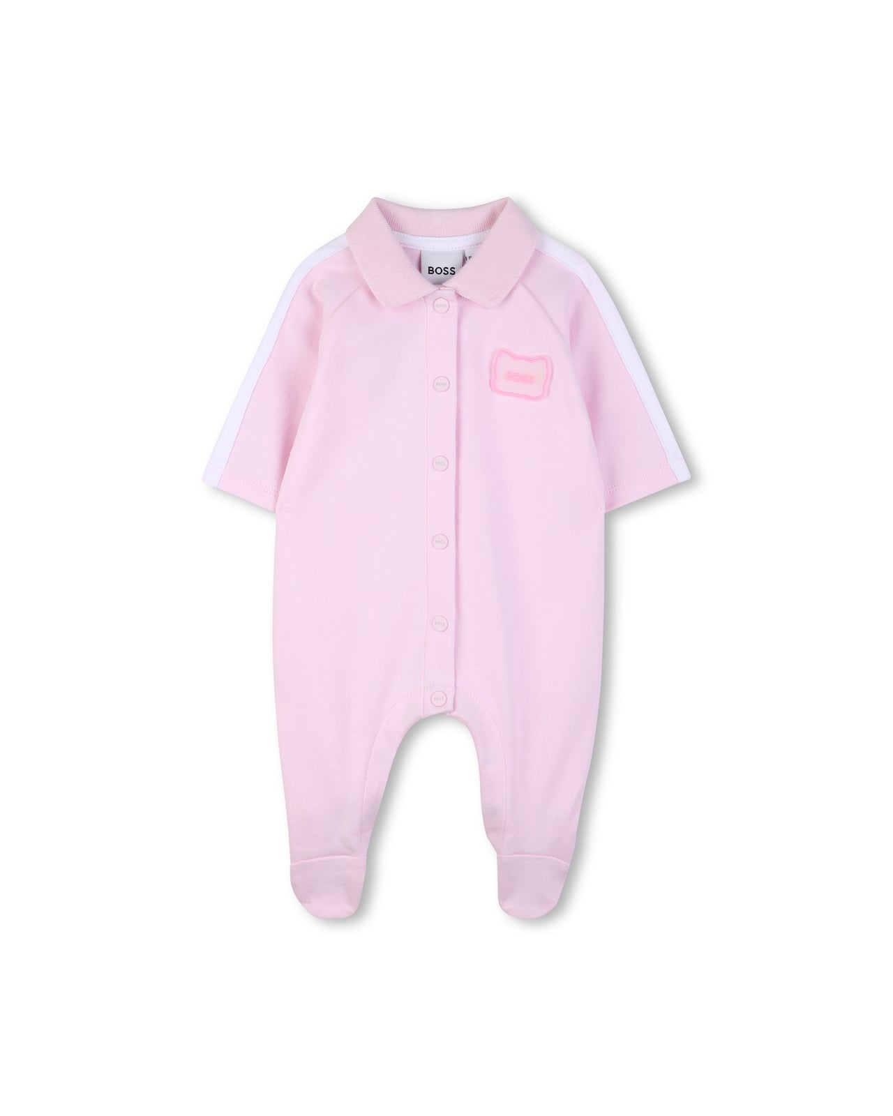 BOSS Mameluco con para bebe niña rosa logo gatito