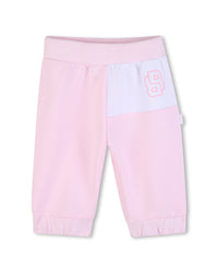 Thumbnail for BOSS Set de pants con playera para bebe niña new logo color rosa y blanco con botones