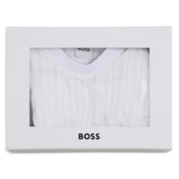 Thumbnail for BOSS vestido para bebé, color blanco pequeño logo y calzoncito