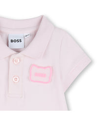 Thumbnail for BOSS Vestido para bebe rosa pequeño logo bordado gatito