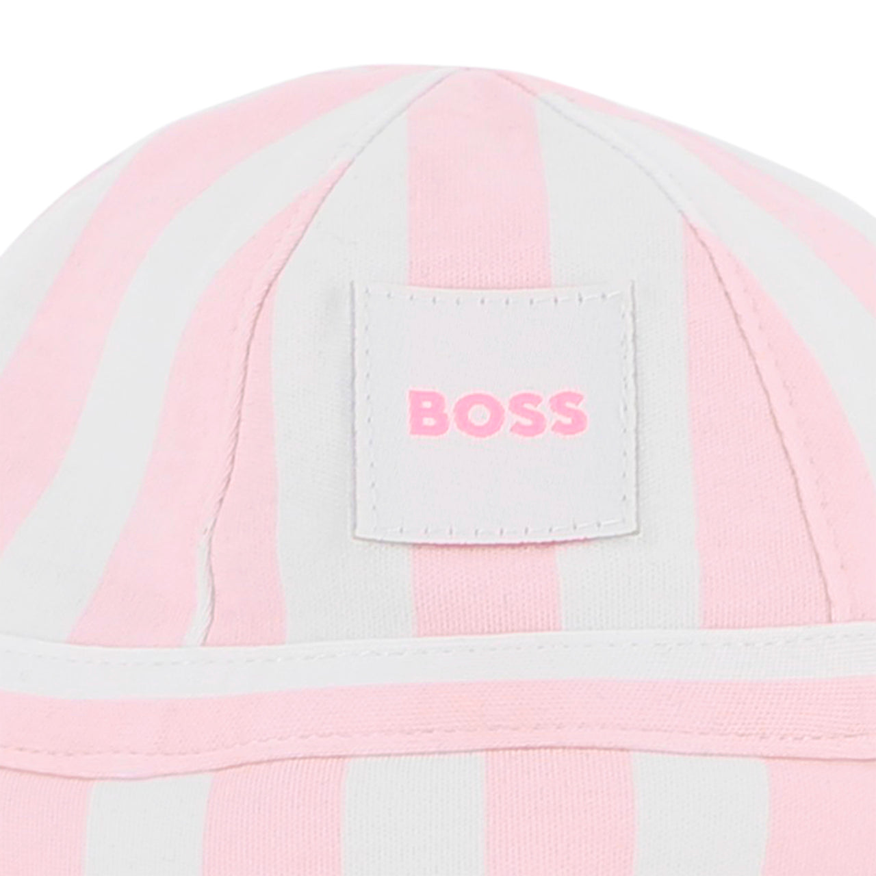 BOSS Gorro para bebe niña rosa rayado