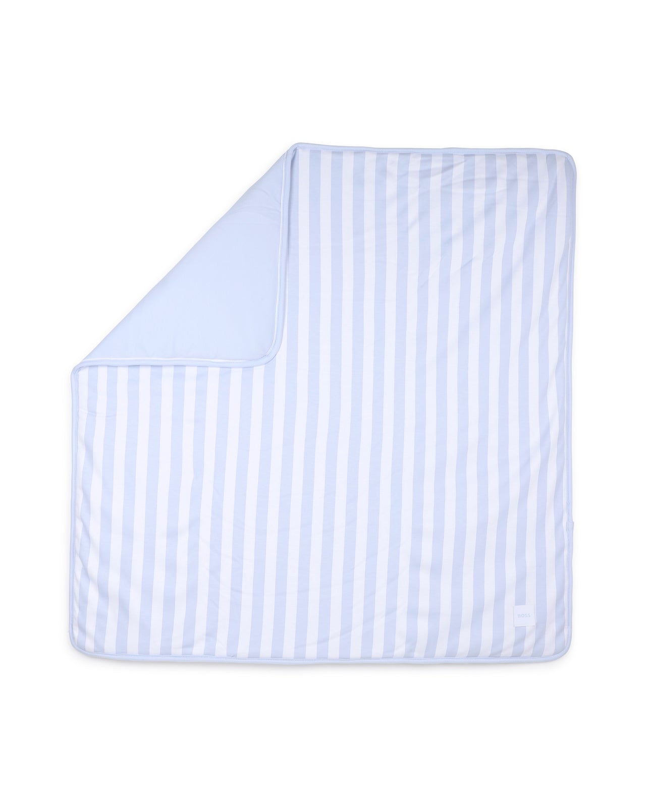 BOSS Cobija para bebe reversible a rayas azul cielo