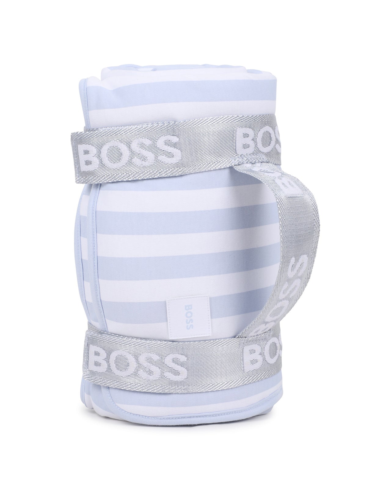 BOSS Cobija para bebe reversible a rayas azul cielo