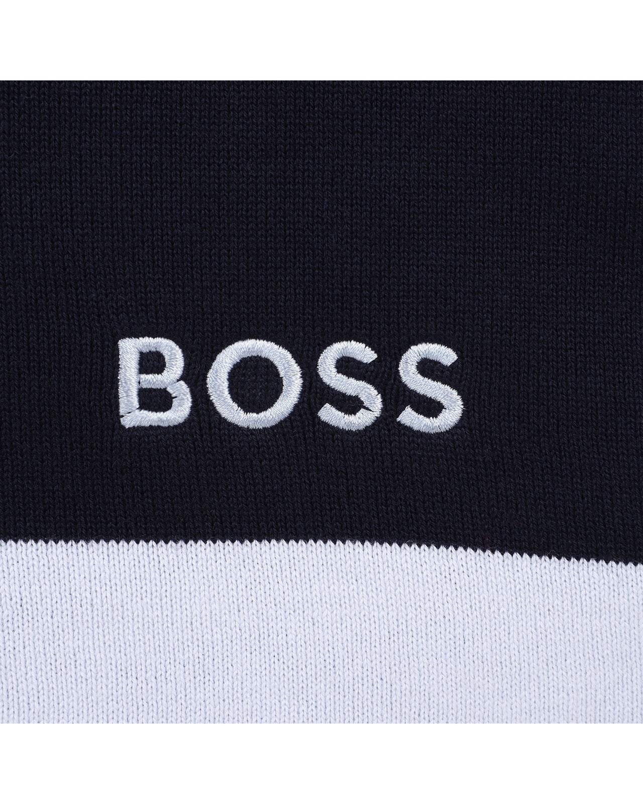BOSS Cobija para bebe reversible a rayas azul marino
