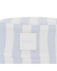 Thumbnail for BOSS Gorro para bebe reversible azul cielo y lineas por el otro lado