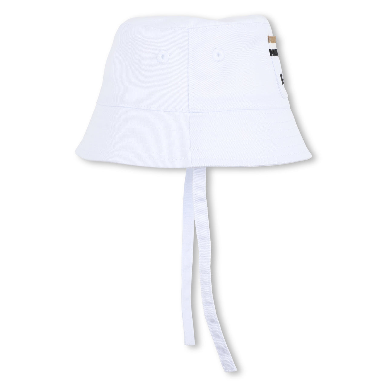 BOSS Gorro para bebe unisex blanco lineas Boss