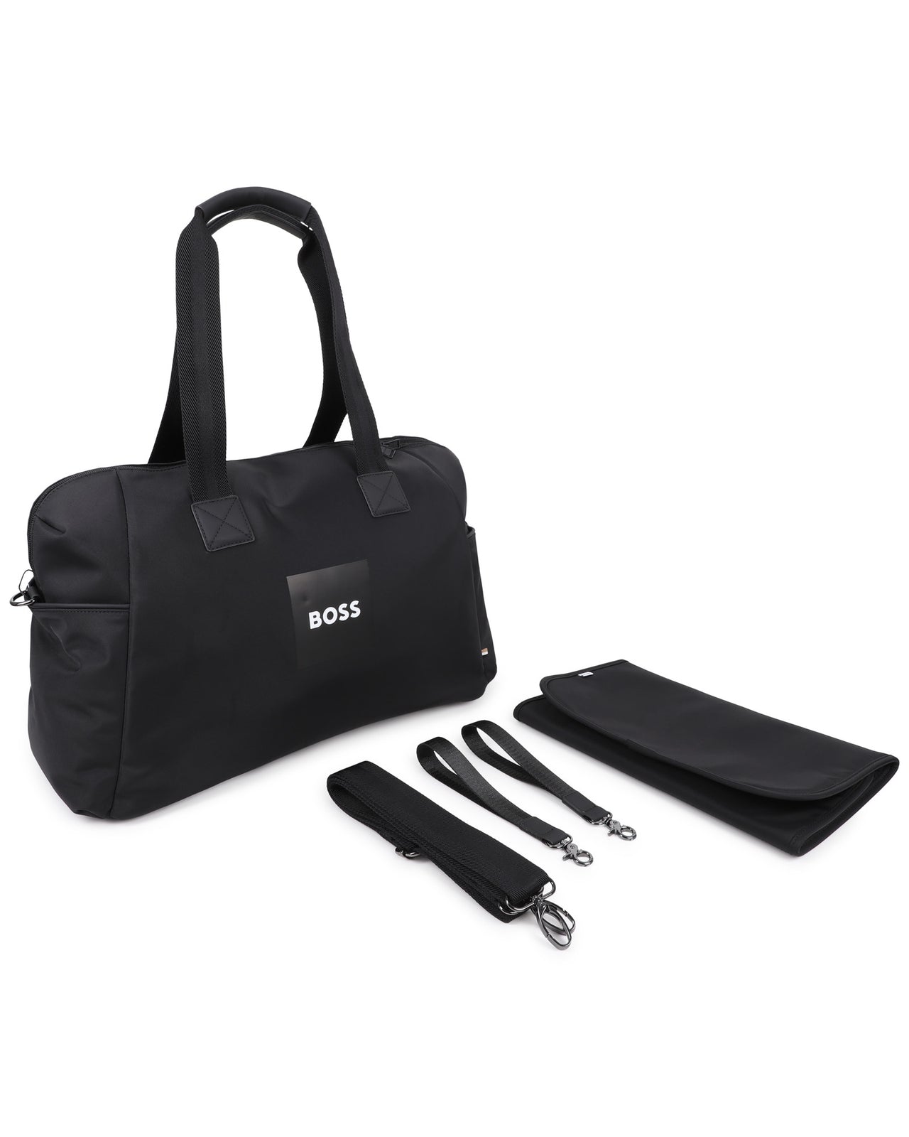 BOSS Pañalera con accesorios, ajustable, color negro