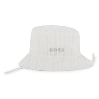 Thumbnail for BOSS Gorro para bebe unisex blanco rayado logo bordado en plata
