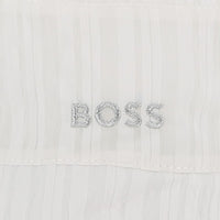 Thumbnail for BOSS Gorro para bebe unisex blanco rayado logo bordado en plata