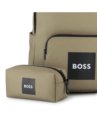 Thumbnail for BOSS Backpack para niño y teen con bolsa tipo piel beige detalles en negro