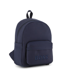 Thumbnail for BOSS backpack para niño y Teen color azul marino, bolsa frontal y laterales, luego al tono al frente