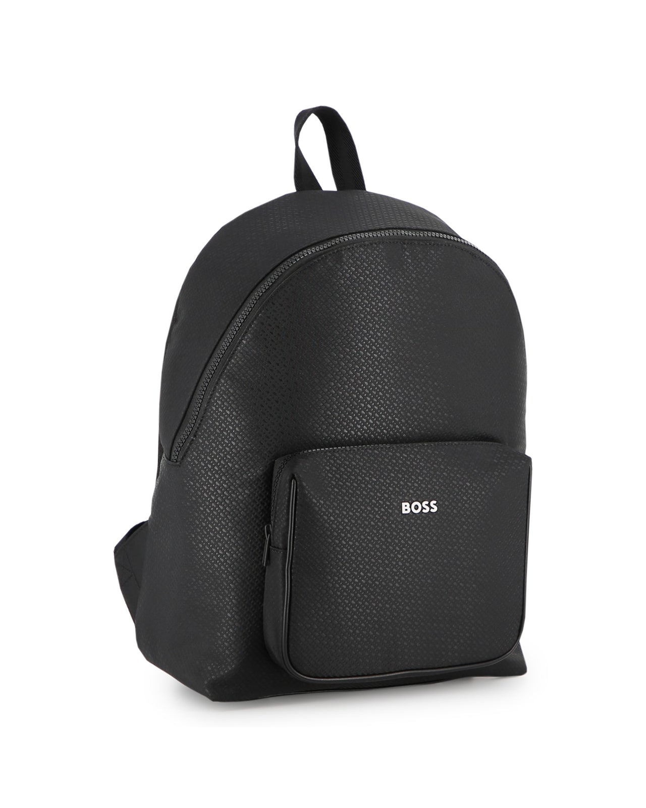BOSS backpack para niño y Teen color negro bolsa frontal all over print logo