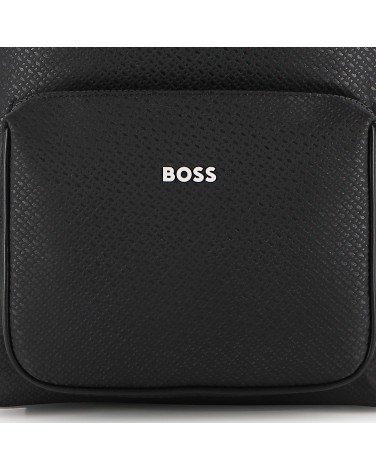 BOSS backpack para niño y Teen color negro bolsa frontal all over print logo