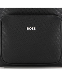 Thumbnail for BOSS backpack para niño y Teen color negro bolsa frontal all over print logo